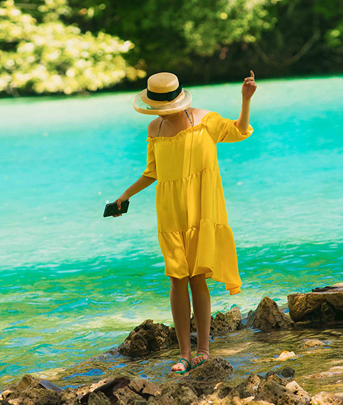 Hoa hậu Giáng My trẻ trung vui đùa ở quốc đảo Palau