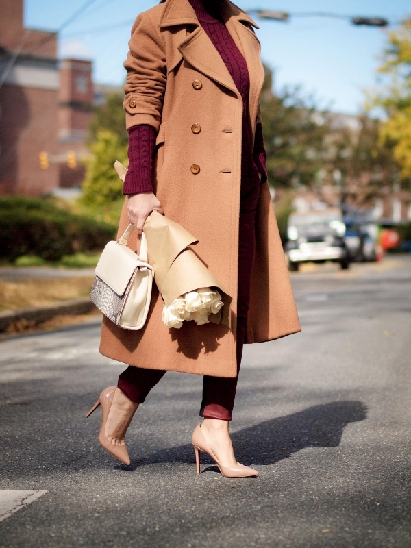 bittersweet colours, fall, fall coats, fall colors, camel coat, burgundy color, burgundy trend, leather pants, A.L.C. pants, christian louboutin shoes, maternity style, 20 weeks, bumb style, eye cat sunglasses, mini bag, street style, fall street style,