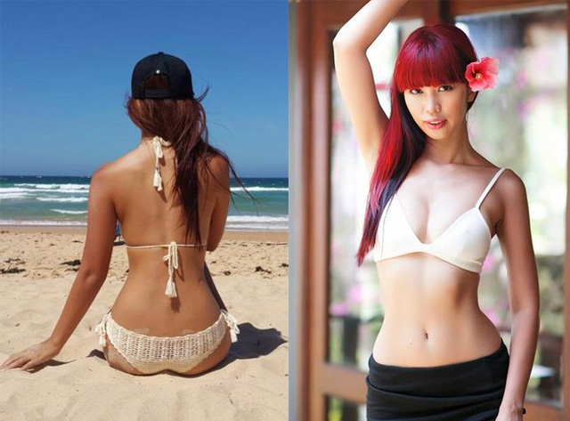 Siêu mẫu Hà Anh diện bikini hai mảnh khoe thân hình đồng hồ cát quyến rũ