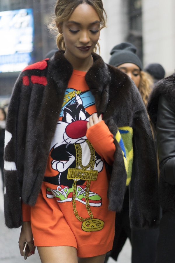 Jourdan Dunn wearing Moschino.  