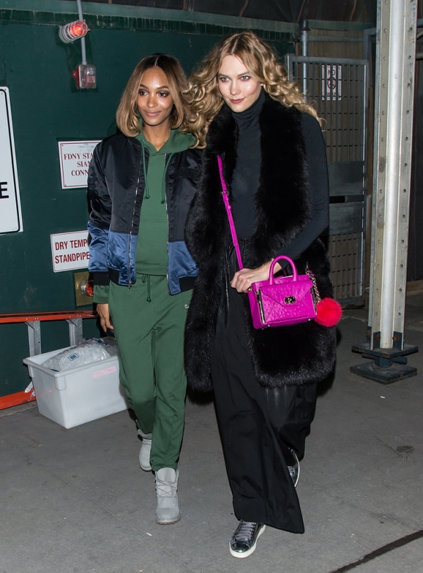 Jourdan Dunn and Karlie Kloss wearing a DVF bag.  