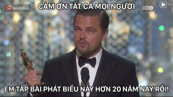 MXH ngập lụt ảnh chế Leo: Tượng vàng Oscar - Lần này là anh cầm thật đấy nhé! - Ảnh 9.