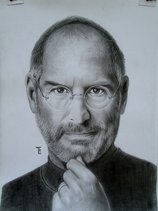 Chân dung Steve Jobs do Thu vẽ