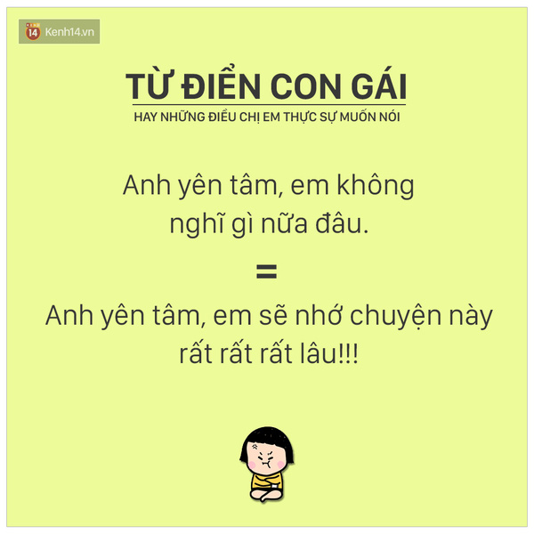 Từ điển con gái: Những điều bạn nghĩ vỡ đầu cũng không thể hiểu nổi! - Ảnh 1.