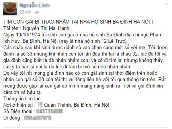 Chuyện như phim giữa Hà Nội: Gia đình hơn 40 năm nuôi “nhầm” con - Ảnh 1.