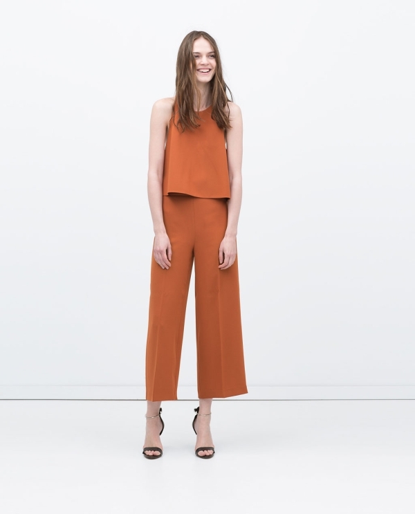 Image 1 of CROPPED HIGH WAISTED TROUSERS from Zara 