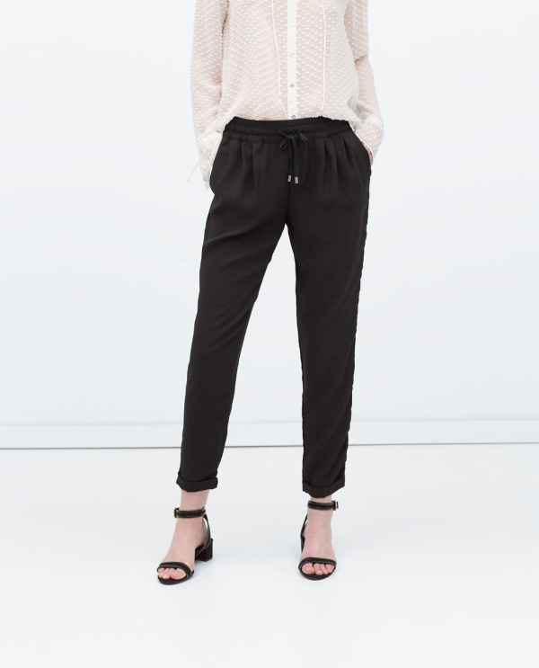 Image 2 of DRAWSTRING WAIST TROUSERS from Zara 