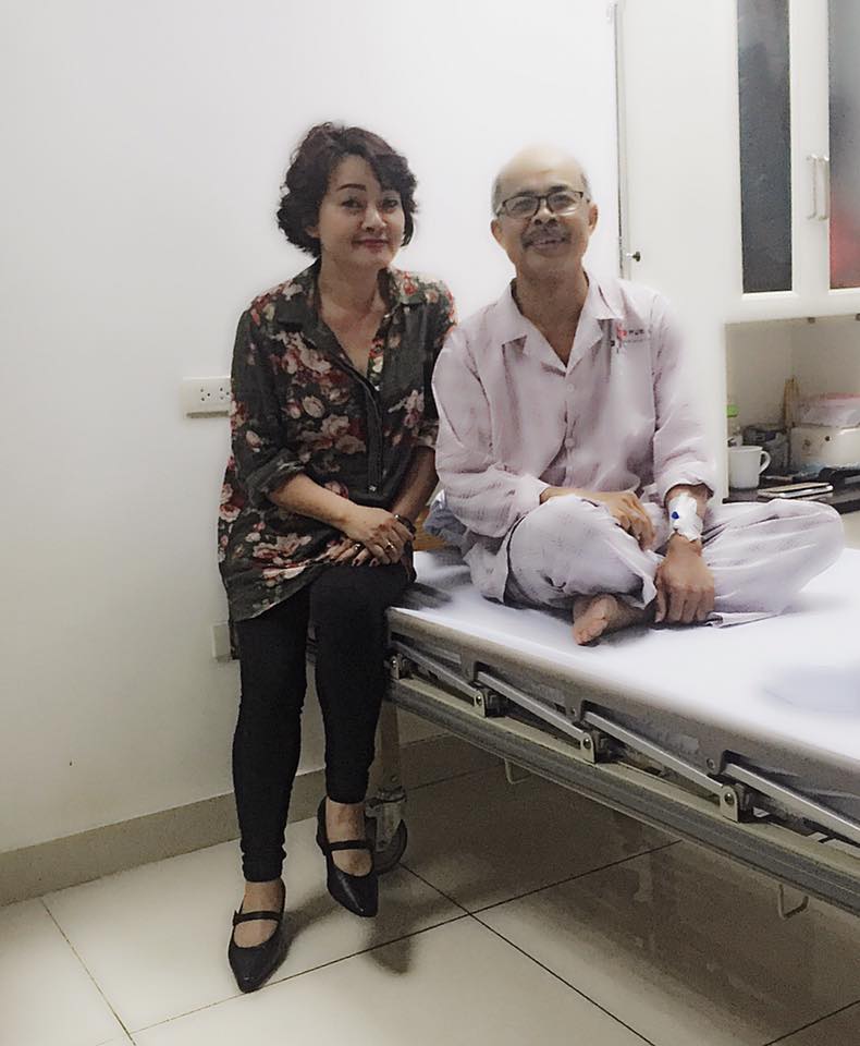  Nghệ sĩ Hán Văn Tình nhập viện mổ hạch nách và nằm viện hơn 1 tuần qua. Ảnh: FBNV 