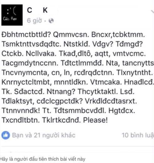 Đố bạn dịch được đoạn status chỉ toàn những ký tự viết tắt này đấy! - Ảnh 1.