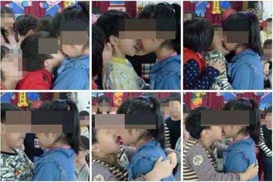 Trẻ mẫu giáo bày trò hôn nhau như thật khiến dân mạng dậy sóng