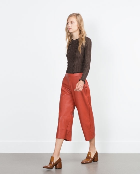 Image 3 of FAUX LEATHER TROUSERS from Zara 
