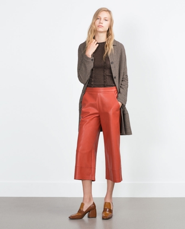 Image 1 of FAUX LEATHER TROUSERS from Zara 