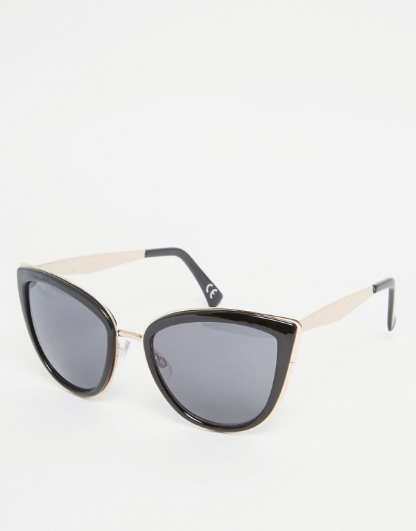 Image 1 of ASOS Cat Eye Sunglasses With Metal Inlay And Metal Arms