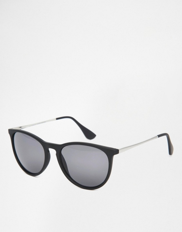 Image 1 of Vero Moda Slim Black Frame Sunglasses