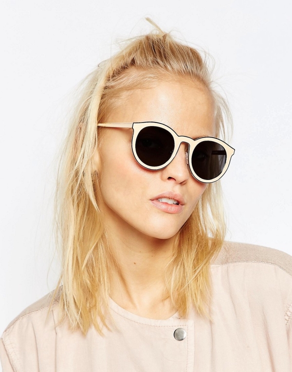 Image 3 of ASOS Enamel Round Sunglasses With Flat Lens