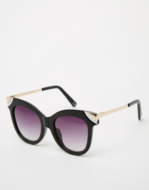 Image 1 of ASOS Cat Eye Sunglasses With Metal Corner Detail