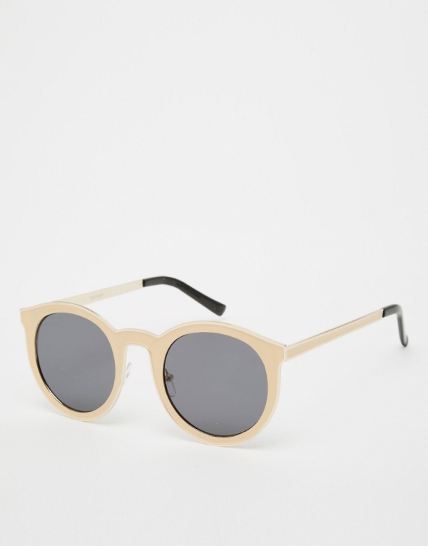 Image 1 of ASOS Enamel Round Sunglasses With Flat Lens