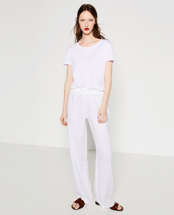 Image 1 of BASIC LINEN TROUSERS from Zara