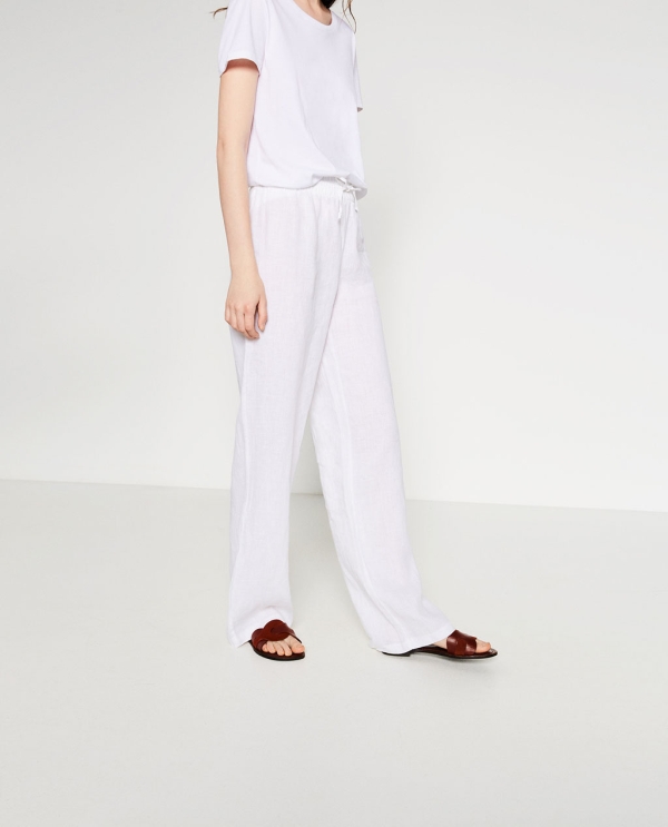 Image 2 of BASIC LINEN TROUSERS from Zara