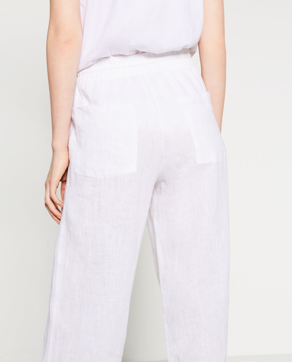Image 3 of BASIC LINEN TROUSERS from Zara