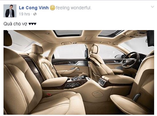Cong Vinh tang Thuy Tien xe hop sang hinh anh 1