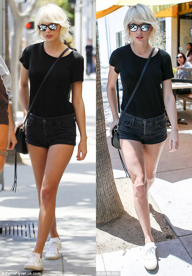 Taylor Swift khoe tóc vàng bạch kim, chân dài nuột nà bên thiên thần Victorias Secret - Ảnh 4.