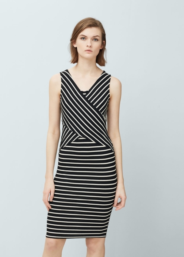 Printed ribbed dress | MANGO