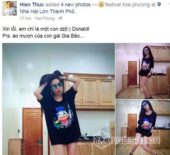 U40 Hiền Thục mặc áo của con gái xinh tươi hơn hot girl