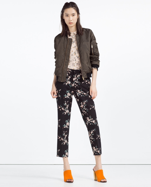 Image 1 of FLORAL PRINT TROUSERS from Zara