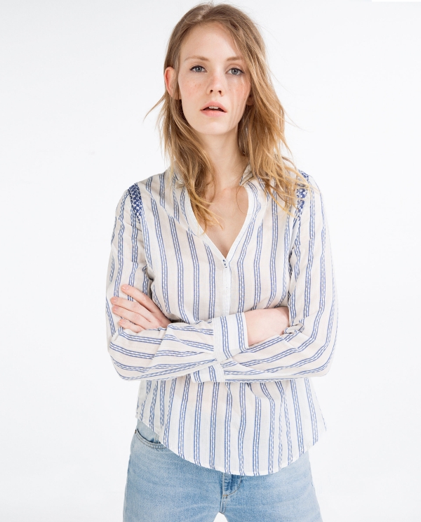 EMBROIDERED STRIPED SHIRT