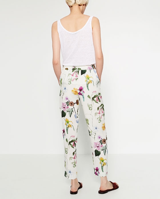 Image 5 of FLORAL PRINT TROUSERS from Zara