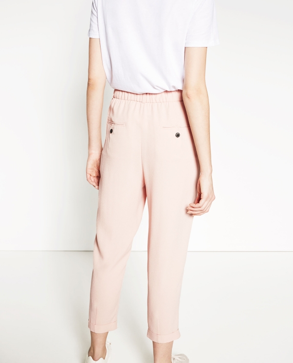 CROPPED TROUSERS WITH FRONT PLEAT