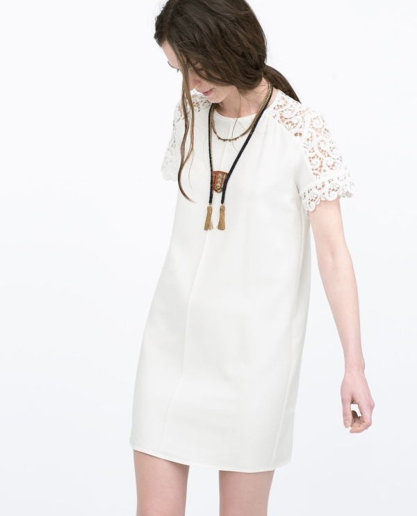 Image 2 of LOOSE DRESS WITH GUIPURE YOKE from Zara 
