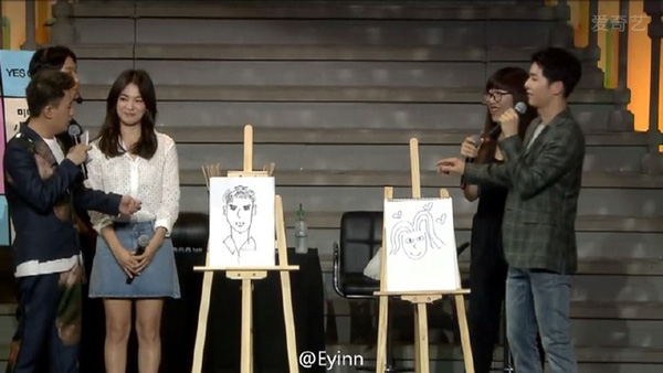 Song Joong Ki và Song Hye Kyo cùng vẽ chân dung của nhau