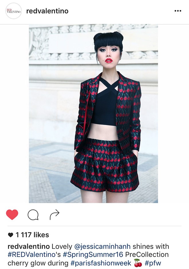 Jessica Minh Anh tren Instagram cua Valentino hinh anh 1