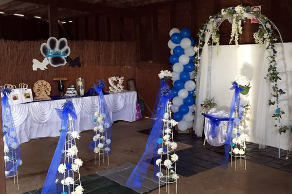 The ceremony took place at the Dogs Country Club in Lowton, Greater Manchester, on Saturday July 2.