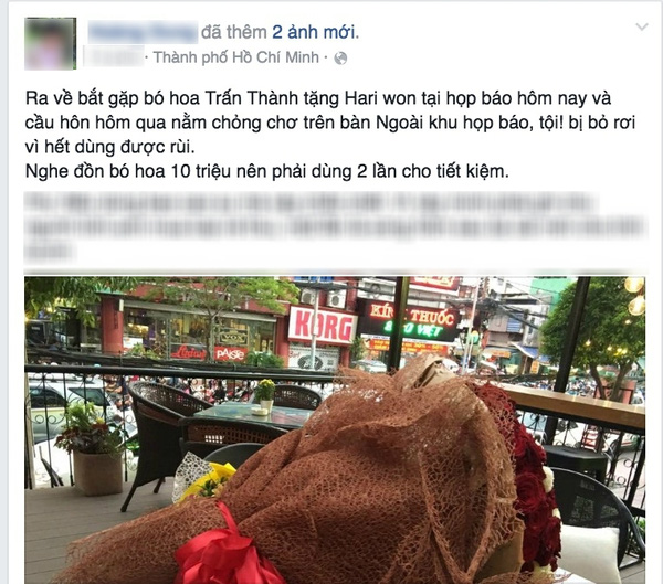 Lý do thực sự Trấn Thành cùng một bó hoa tặng 2 lần cho Hari Won