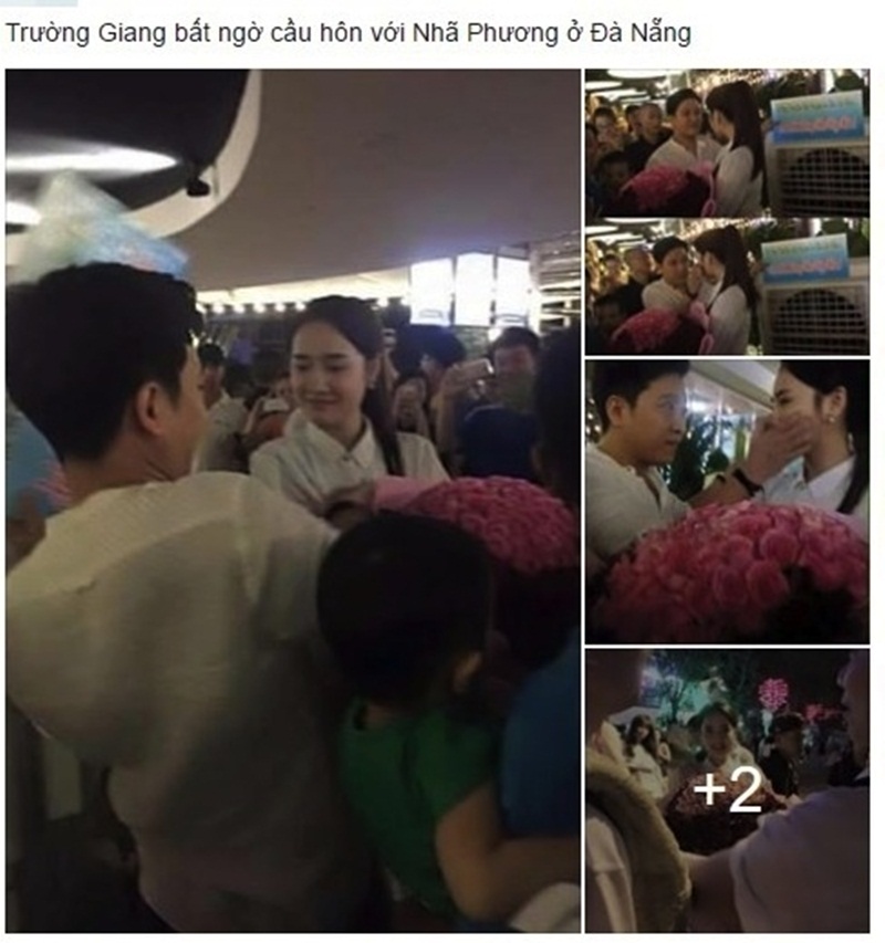 Chia sẻ của một tài khoản Facebook khiến tin đồn Trường Giang cầu hôn Nhã Phương lan ra.