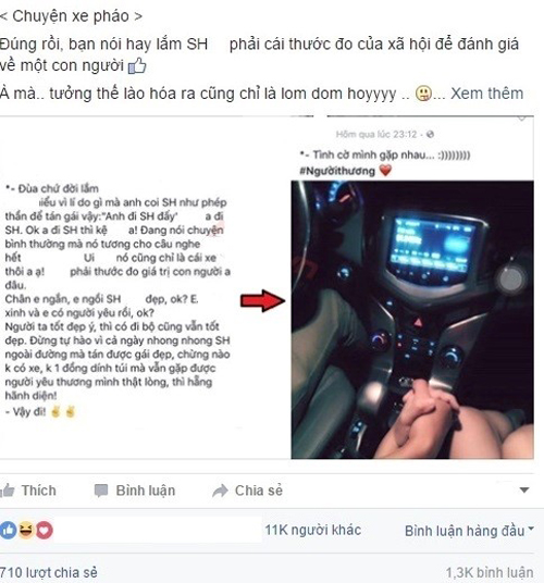 Xôn xao chuyện cô nàng chỉ trích chàng trai mang xe SH ra tán gái