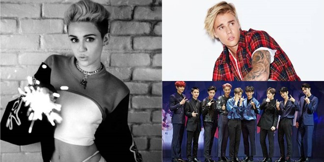 Đại chiến giữa fan Miley Cyrus - EXO – Justin Bieber