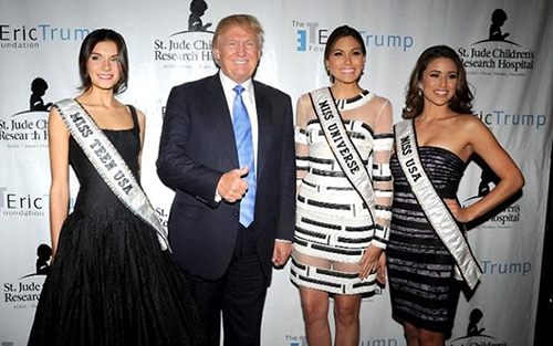 Donald Trump, Miss Universe, Gabriela Isler, Teen USA, K. Lee Graham and Miss USA Nia Sanchez attends the 8th Annual Eric Trump Golf Tournament at Trump National Golf Club Westchester on September 15, 2014  CREDIT: BOBBY BANK