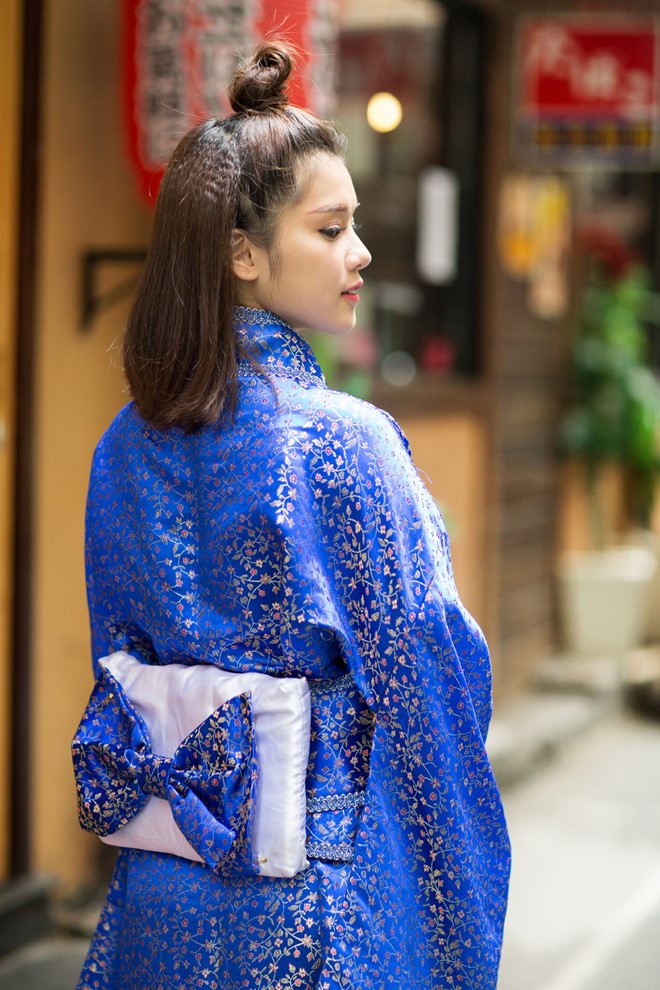 Hoang Yen Chibi diu dang trong trang phuc kimono hinh anh 2