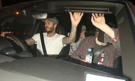 David Beckham đã cùng các con đi cổ vũ cho Justin Bieber