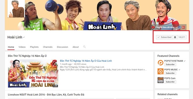Hoai Linh nhan nut play ma Bac tu YouTube hinh anh 1