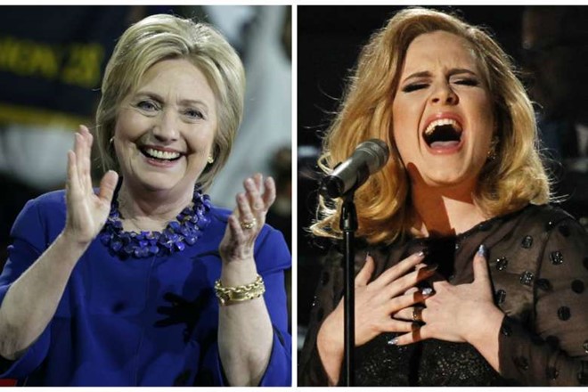Gac chuyen bau cu, Hillary Clinton den xem Adele bieu dien hinh anh 1