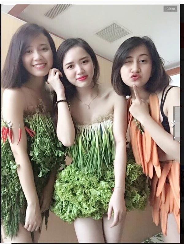 vay sexy tu xa lach, cai thao, rau can o vinh phuc gay sot mang xa hoi - 6