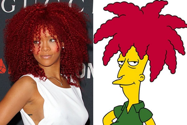 11. Hẳn mái tóc của Rihanna được lấy ý tưởng từ bộ phim hoạt hình gia đình Simpson.