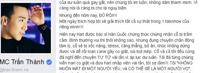 Tran Thanh: 'Toi va Hari Won tung muon tu tu vai lan' hinh anh 1
