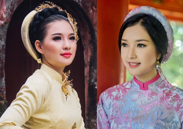 Kiều Oanh (trái) và Ngọc Trân (phải) - hai cô gái Huế có nhiều nét tương đồng trên gương mặt.