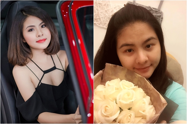 Quá trình mang thai cũng khiến khuôn mặt Vân Trang thay đổi đáng kể.